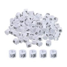 100 Pack Hanger Markers 9-12M White 3.5mm Rod Garment Size Tags Clothing