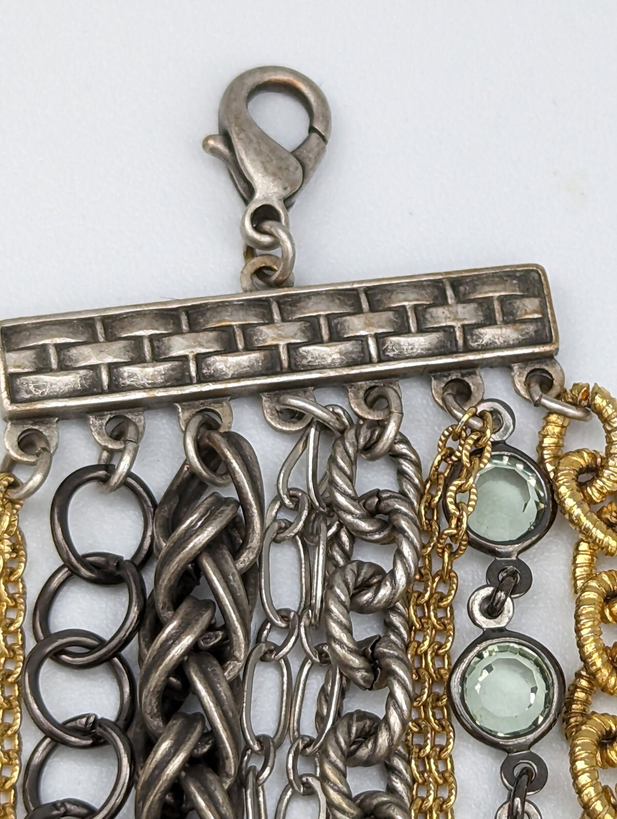 Michael Golan Multiple Chains Rhinestone Gold Put… - image 4