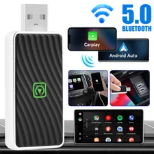 Mini Wireless CarPlay Adapter fits Apple Plug & Play Low Latency Converts Wired.