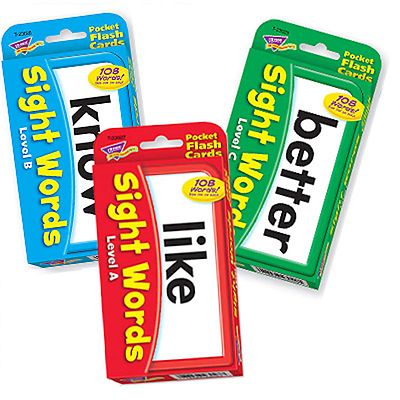 Kinder Sehwörter Flash Cards Combo Pack (Level A, B & C) Heimlernen