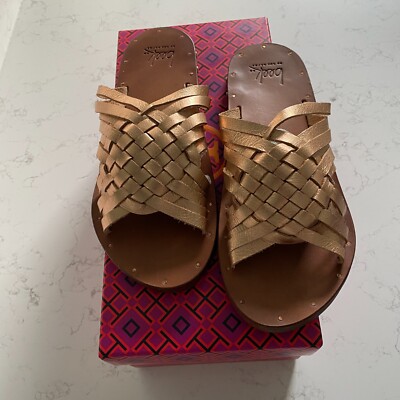 NWT Beek Swallow Gold Women s Summer Leather Slide Sandals Size 7 Handmade Fall