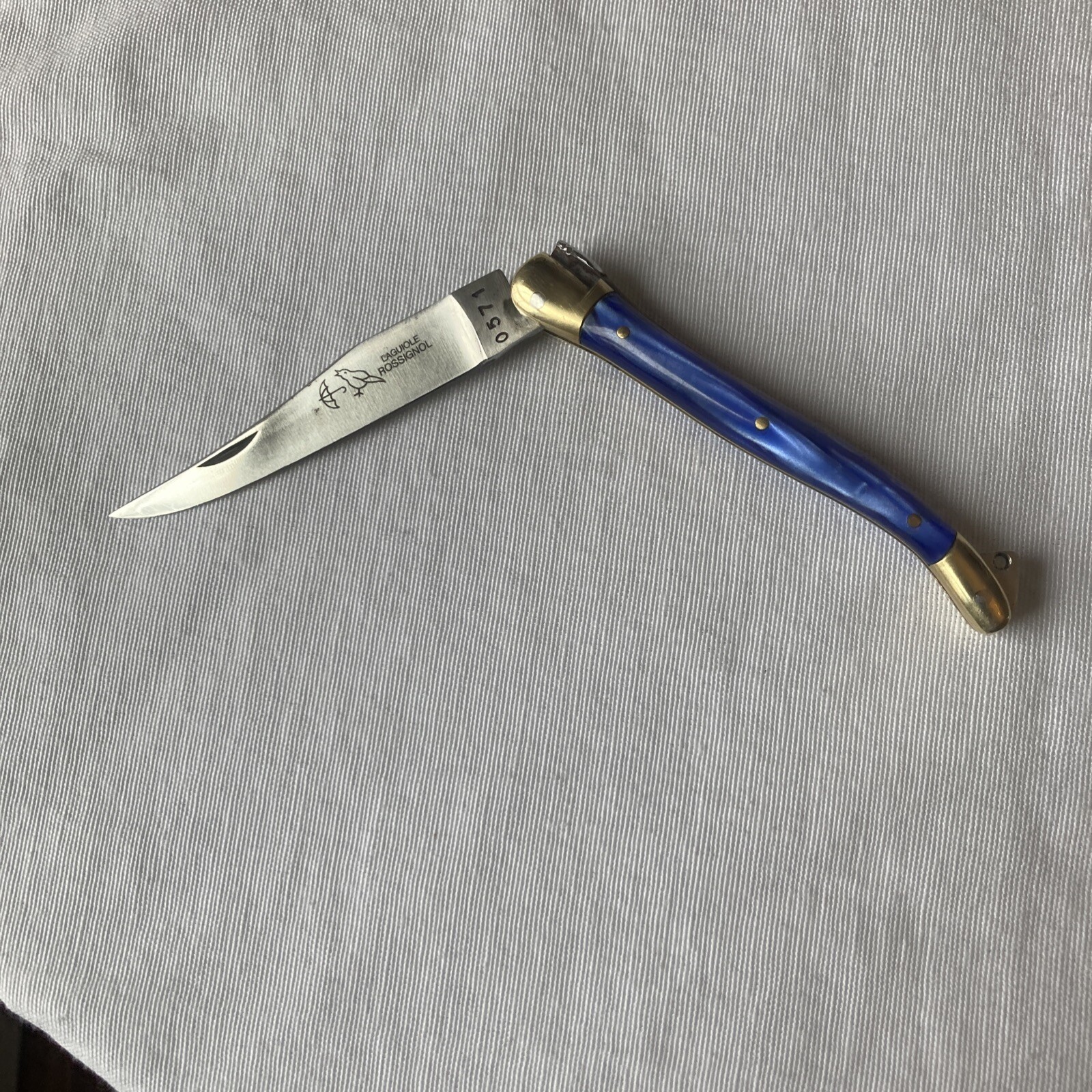 Laguiole Rossignol Vintage f beautiful Folding pocket Knife Rare Blue