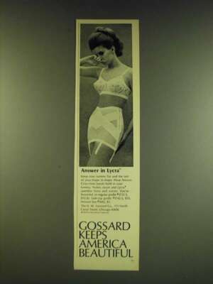 1966 Gossard Ad - Size-zip girdle #1742-3 and Answer Bra #3682