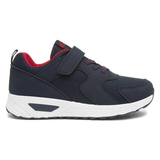 Shoezone Kids Trainers Navy Boys Red Easy Fasten Elasticated Laces by XL