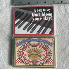 Vintage Dayspring Religious Note Cards Piano Keys Wheat God Peace Love Joy NIP