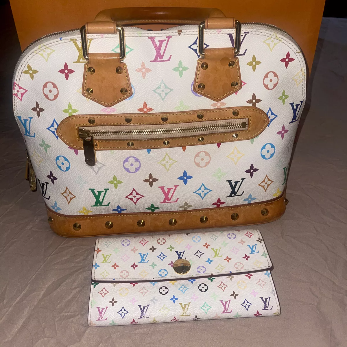 Pre-Owned Louis Vuitton Alma Monogram Multicolor PM White 