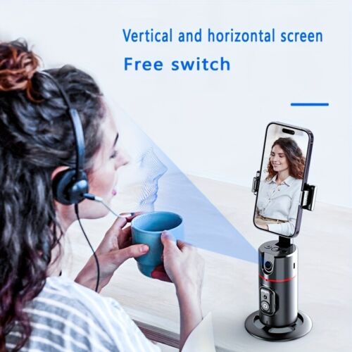 360° Selfie Rotating Face Tracking Tripod Phone Holder Vlog Video Record+Remote - Picture 6 of 12