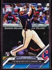 Johnathan Rodriguez Guardians 1st Hit Met 2024 MLB TOPPS NOW Card 222 Blue 35/49