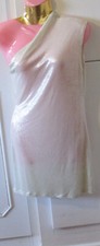 SorelleUK BNWT Ivory Sparkly Slinky Sz 10-12 One Shoulder Mini Body Con Dress