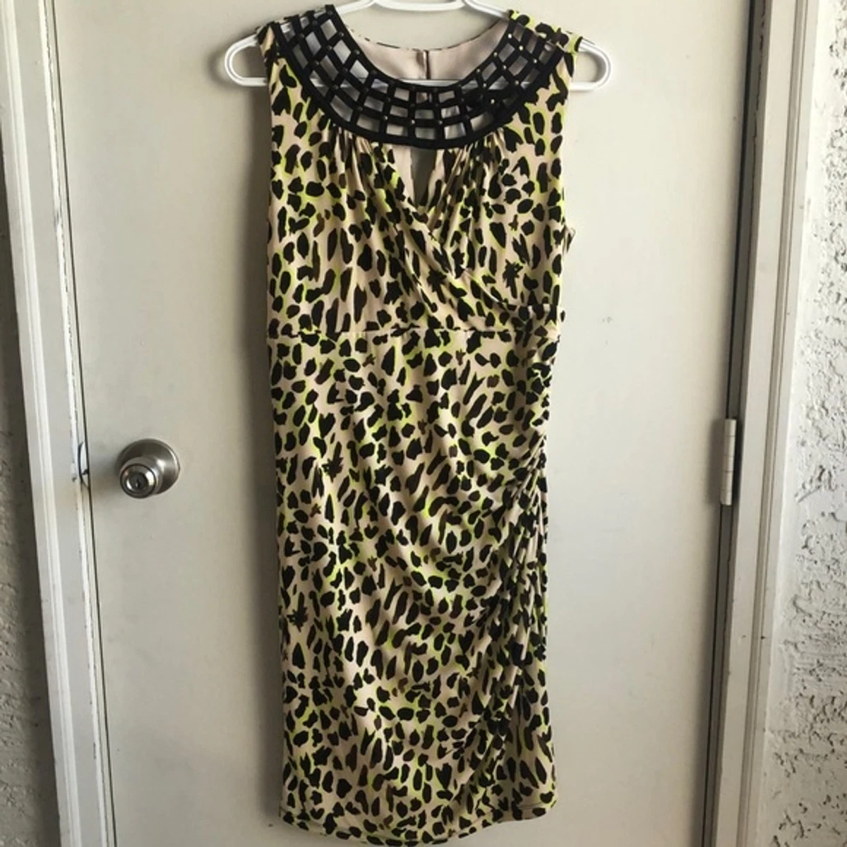 Neon animal print shop dress