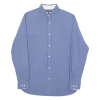 TOMMY HILFIGER Mens Shirt Blue Check Long Sleeve M
