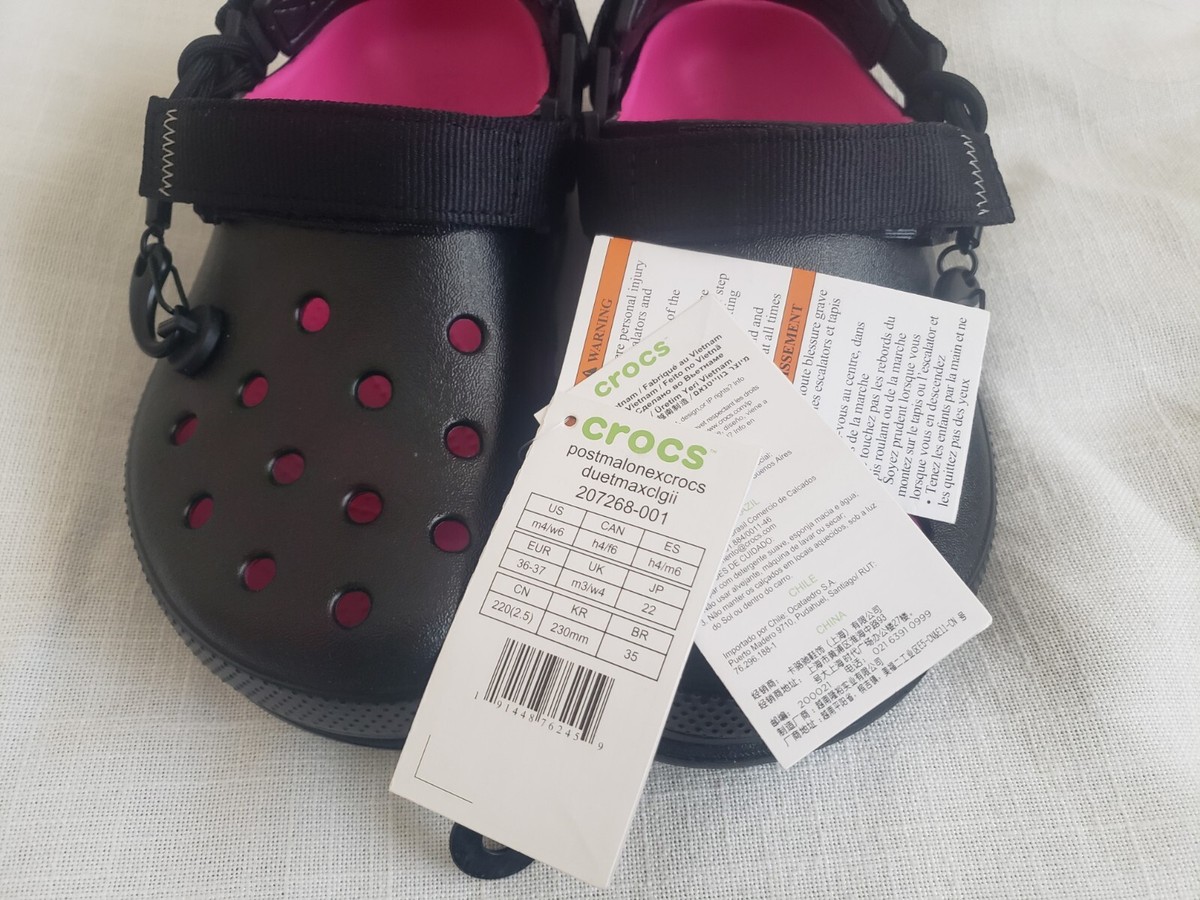 Post Malone × Crocs Duet Max 2 \\"Black\\" Crocs Duet Max Clog Post Malone Men's - 206542-001 - US