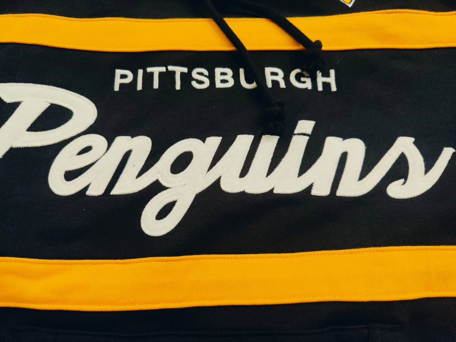 Mitchell & Ness Black Pittsburgh Penguins Head Coach Felpa con Cappuccio Uomo Medium Nuova