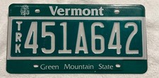 LICENSE PLATE   VERMONT  TRUCK 451A642