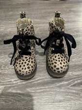Cat & Jack Giovanna Animal Print Combat Boots - velvet laces, Toddler size 5