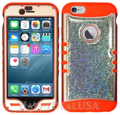fFor Apple iPhone - KoolKase Hybrid Silicone Cover Case - RG/Glitter 02 - Picture 13 of 16