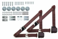 1964-75 Buick Burgundy Shoulder Belt Kit Aviation Buckles & Hardware