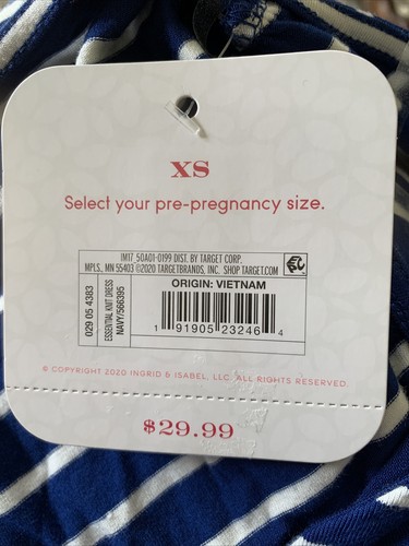 Isabel Maternity Maxi Dress By Ingrid And Isabel Blue Striped XS - Picture 4 of 5