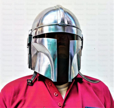The Mandalorian Helmet Solid Steel Helmet With Liner and Chin Strap Star Wars