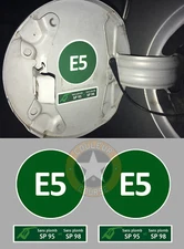 SET OF 2 X FUEL SP95 / 98 UNLEADED E5 STICKER STICKER SIZE: 5cm