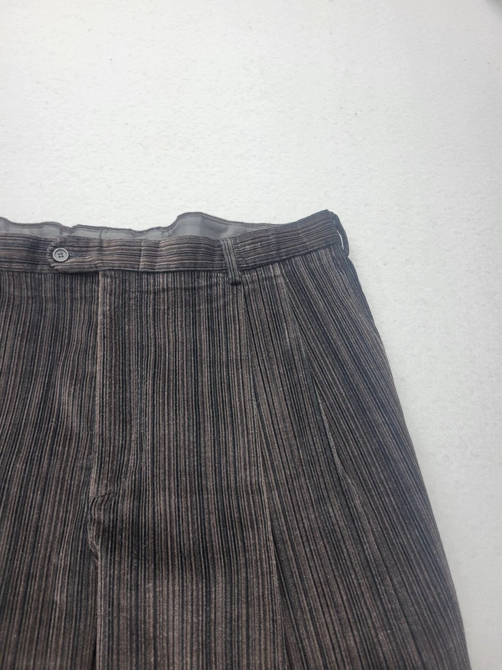Linea Naturale Men Pants 42 Reg Brown Dress Pants Corduroy Cotton - Image 3 of 4