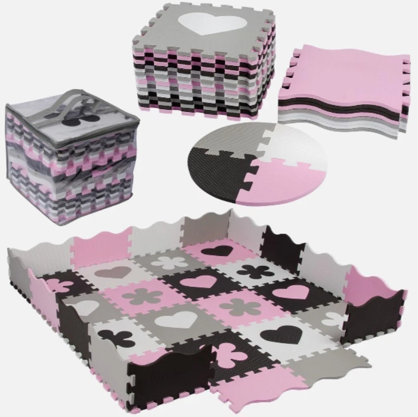 SEVICO Spielmatte 36tlg Puzzlematte Spielteppich Kinderteppich Bodenschutz 140 x 140 cm