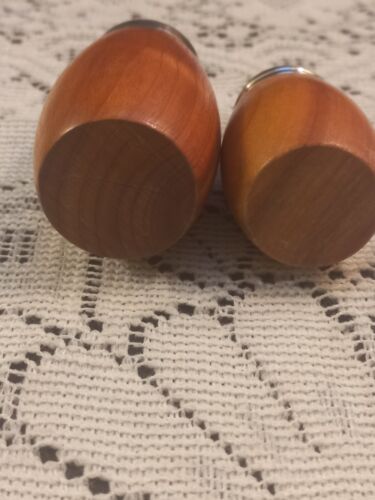 Vintage Holmbergs Rostfritt Wooden & Stainless Salt & Pepper Shakers Sweden EUC - Picture 3 of 8