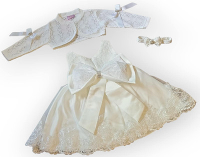 Baby Taufkleid Gr 74 80  9-12 Monate Taufe Taufoutfit Mädchen Partykleid 3tlg