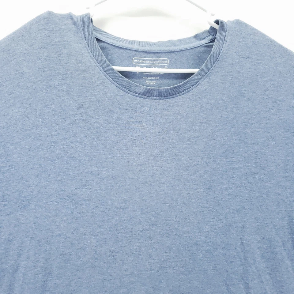 Coolibar Shirt Mens 2XL Blue Stretch UPF 50+ UV Protection Long Sleeve Crew Neck - Image 3 of 4