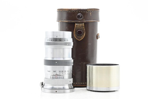 Nikon Nikkor 13.5cm 135mm f3.5 Q.C. Nippon Kogaku Rangefinder Lens Chrome #702