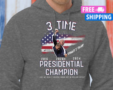 Trump 2024 Victory Hoodie Trump Won 3 Time Winner Trump Inauguration Trump Vance