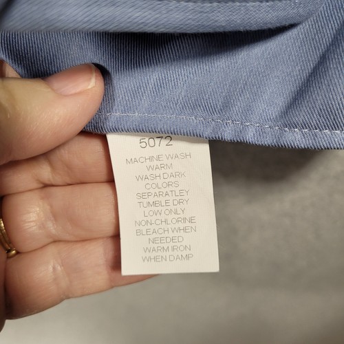 Croft & Barrow Mens Dress Shirt Modern Twill Blue Long Sleeve 17 36 - Picture 5 of 10
