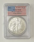 2002 PCGS MS68 American Silver Eagle $1 - Collectors Club Edition Flag Label