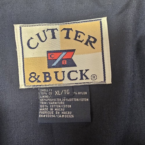 VINTAGE Men's Cutter & Buck Outdoor Hooded Jacket Lined Pockets Size XL Cotton - Picture 8 of 11