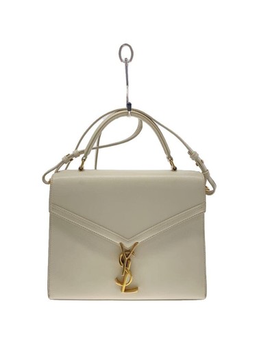 Yves Saint Laurent Shoulder Bag Leather CRM Plain Used