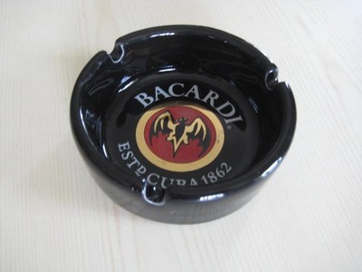 Bacardi Aschenbecher-Fledermaus-Logo/Rund/Made in Italy/Top Zustand
