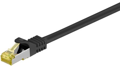 CAT 6a Netzwerkkabel mit CAT 7 Rohkabel, 500 MHz, S/FTP, LS0H, schwarz