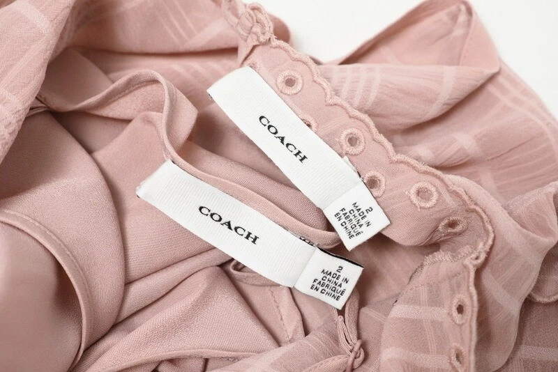 COACH pezzo unico taglia 2 (155 88S) quadri senza maniche abbigliamento lungo di marca seco