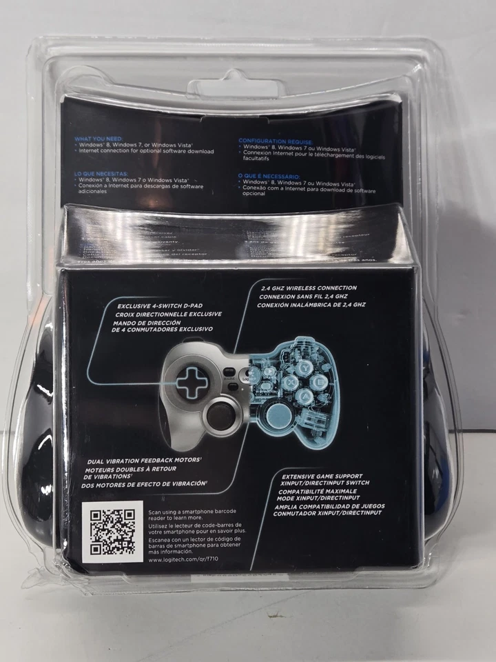 Logitech F710 Wireless Gamepad Controller Silver with Dongle NEW - Image 2 of 3