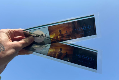 LOT OF 2 The Odyssey IMAX 70mm Filmstrip AMC Lincoln Sq NYC - Christopher Nolan
