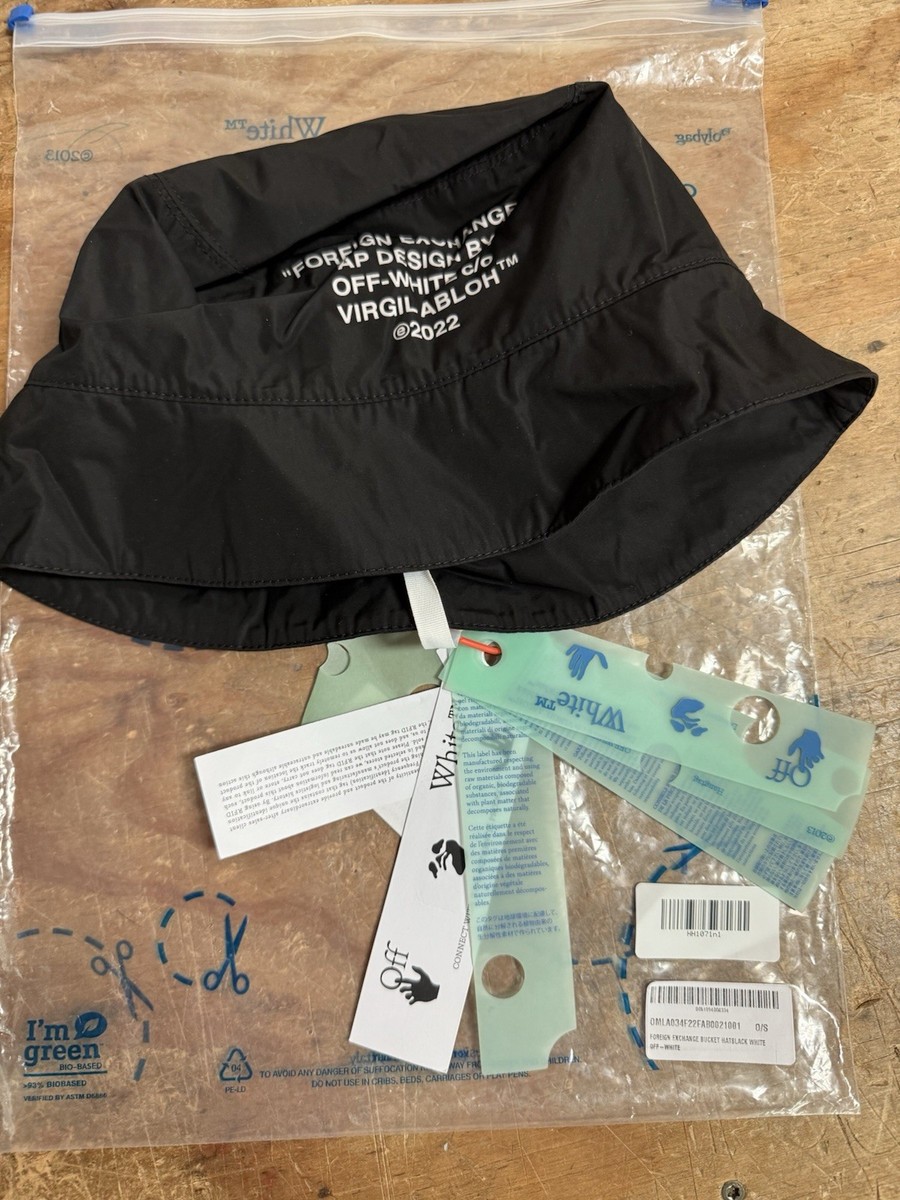 Off-White c/o Virgil Abloh Foreign Exchange Bucket Hat w/ Zip Ties
