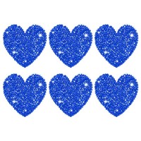 6Er-Set Strass-Herz AufbüGler 5,5Cm Blau FüR Diy Basteln
