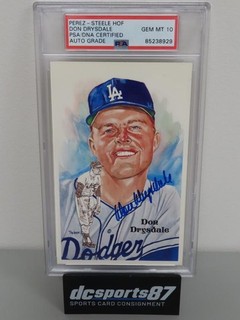Perez Steele HOF Don Drysdale Signed Postcard #/10000 PSA DNA Authentic 10 Auto