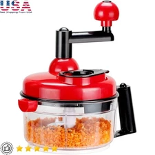 Hand Crank Food Processor Vegetable Chopper Multi-Functional Easy Clean Tool New