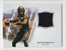2023 CFL SP Game Used Vernon Adams Jr. Jersey CFL-VA BC Lions Oregon