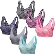 3 or 6 Pack MARL Seamless Comfort Bras UNPADDED Non Wired Stretch UK Size 8-24