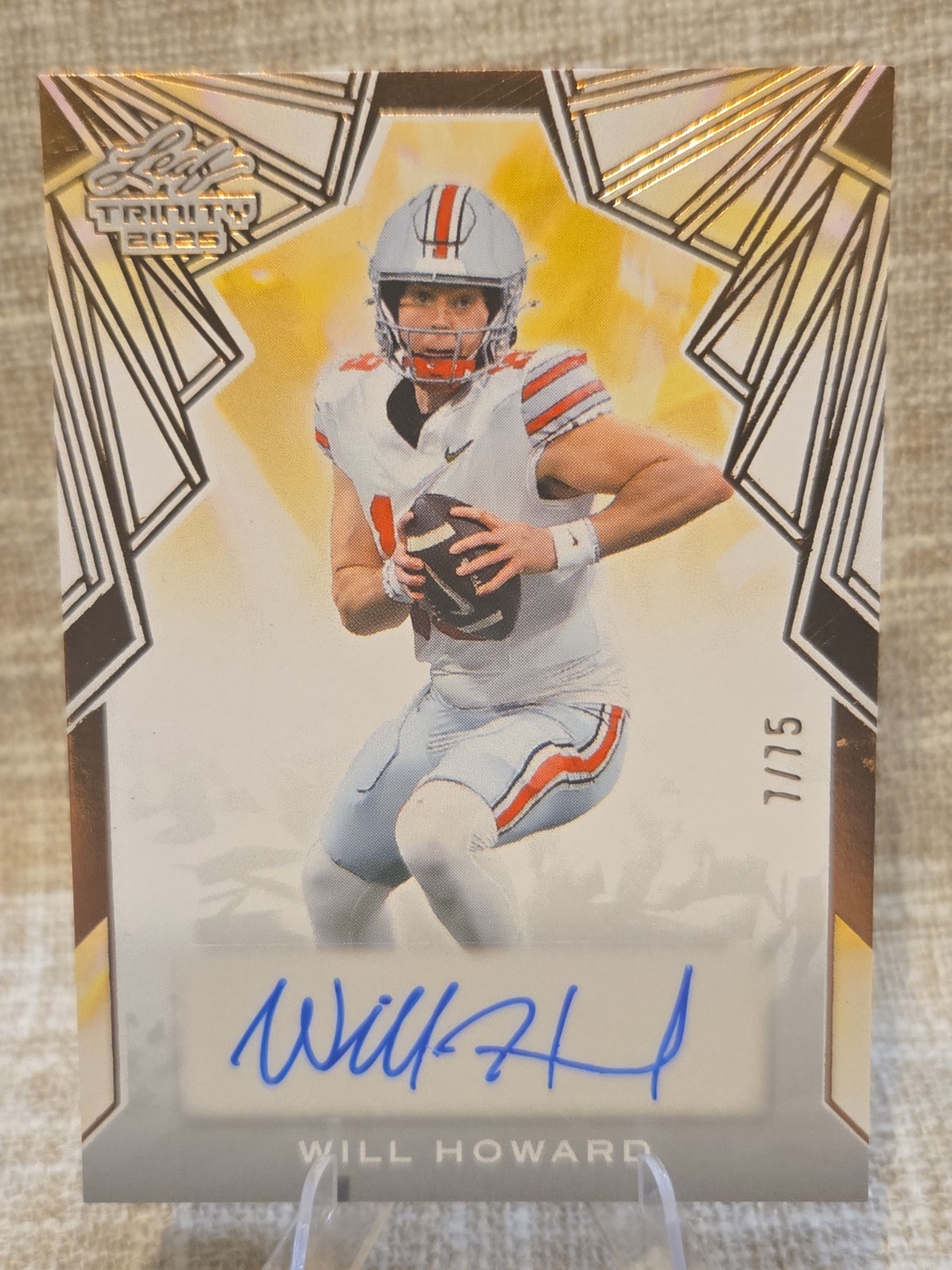 2025 Leaf Trinity Will Howard Auto Bronze /75 Ohio State Buckeyes