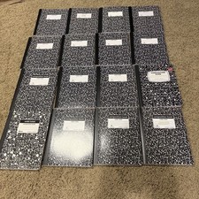 Lot of 16 Composition Books Wide Ruled 100 Sheets Made in USA