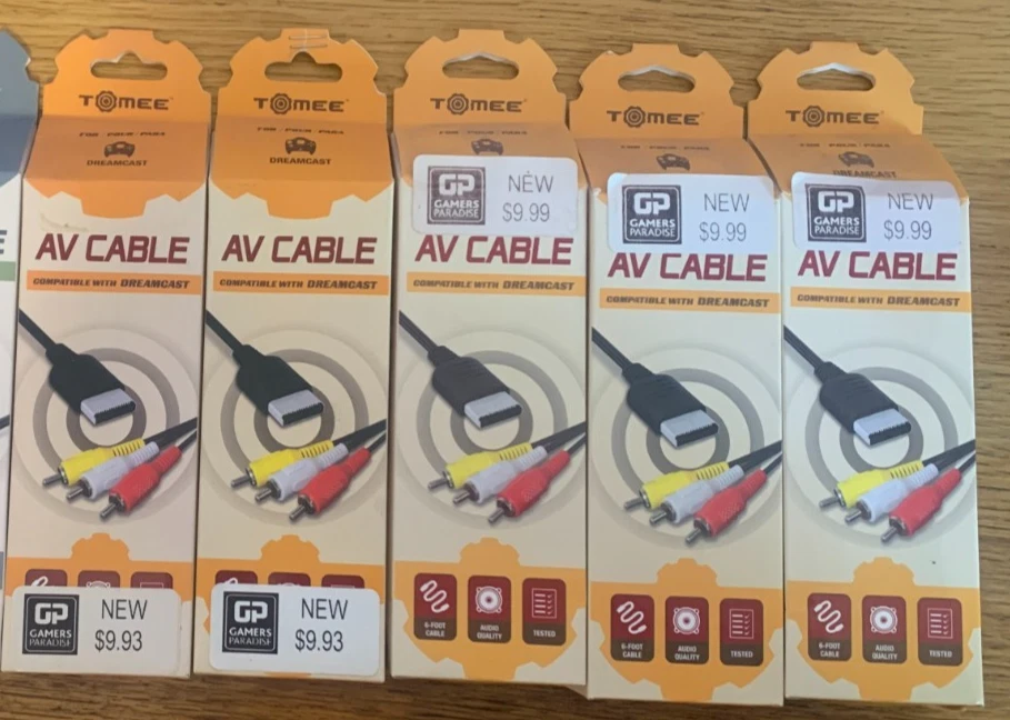 Sega Dreamcast AV Cable RCA Composite Audio Video A/V Cord - Brand NEW 6ft - Image 2 of 2