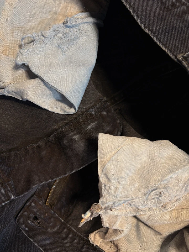 Y2K мешковатые джинсовой ткани Jean шорты мужской 44 хип-хоп вышитый синий DarkWash красный обезьяна - Изображение 2 из 4